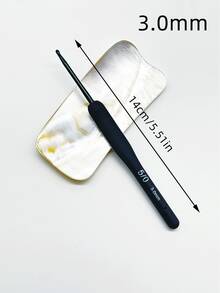 Blauer TPR Weicher Griff Häkelnadel Set, geeignet für Stricken und Handarbeiten, Garn DIY Häkelnadeln 2,0/2,5/3,0/3,5/4,0/4,5/5,0/5,5/6,0