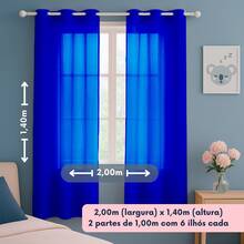 Roma Curtain 2.00m (Width) X 1.40m (Height) For Living Room And Bedroom Promotion - 寶藍色 - 查看 3