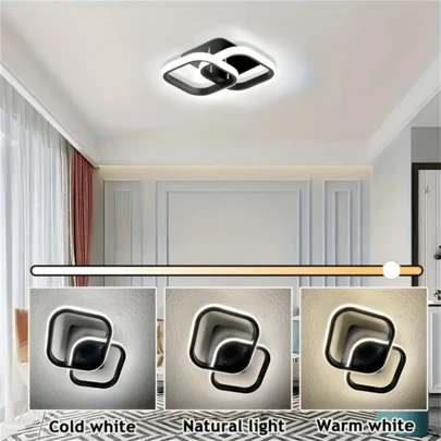 1 pieza Luz de techo LED moderna de doble cara, Luz de pasillo LED, Lámpara de pared, Ajuste de 3 colores, Adecuada para pasillo, dormitorio, cocina, escalera, Diseño minimalista, Ideal para regalo de Navidad, vacaciones, decoración de oficina, hotel