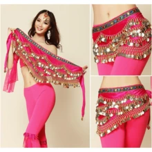 肚皮舞服装闪光亮片流苏裙，时尚舞蹈腰带裙，适合肚皮舞 - 彩色 - 查看 18