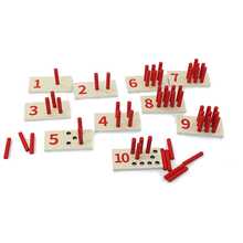 Wooden Stick Counting Board, Digit And Wooden Stick Counting Educational Montessori Toy, Math Learning Toy - Red and White - View 6