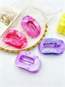 13pcs/7pcs/6pcs/4pcs/3pcs/1pc Marble Ombre Flat Round Hair Clips, Fashion Versatile Minimalist Elegant Hair Accessories Suitable For Daily Wear, Showering, Makeup, Hair Slide, Hair Barrettes