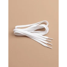 1 Pair Flat Polyester Woven Shoelaces For Sneakers, Multicolor Options Like Red And Blue, Suitable For Couples - 白色 - 查看 1