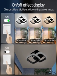 1 đèn LED treo hai mặt, đèn trần, đèn tường 3 màu có thể điều chỉnh độ sáng, thích hợp cho văn phòng, phòng ngủ, cửa hàng, khách sạn, tiệc tùng, nhà hàng trang trí. - Nhiều màu - Xem 7