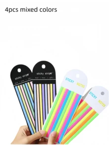 1pc/2pcs/4pcs Mixed Colors/8pcs Random Colors Super Long Index Stickers, Student Reading Labels, Office Indicator Stickers, Book Annotation Labels, Transparent Waterproof Sticky Notes, Colorful Adhesive Labels, Back To School