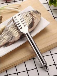 1pc Stainless Steel Anti-Rust Serrated Fish Scaler - Household & Restaurant Quick Descaling Tool - Multicolor - View 15