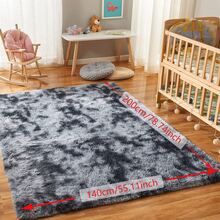 1 Piece Fluffy Plush Bedroom Living Room Area Rug Super Soft Fuzzy Tie-Dyed Plush Floor Mat Lightweight Long-Pile Carpet Modern Home Decor