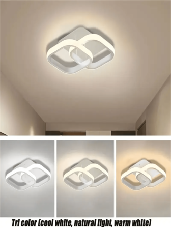 1 stuk LED-hanglamp met twee zijden, plafondlamp voor woonkamer, wandlamp met 3 dimbare kleuren, kantoor, slaapkamer, winkel, hotel, feest, restaurantdecoratie, plafondlamp