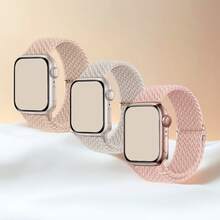 3 paquetes de correa elástica trenzada y ventilada compatible con Apple Watch Series 11 de 42 mm y 46 mm para hombres y mujeres, estilos deportivos y de ocio compatibles con Ultra de 49 mm, 45 mm, 44 mm, 46 mm, 42 mm, 41 mm, 40 mm y 38 mm, Ultra 2/Ultra, correa de nailon elástico tejido suave y casual, compatible con cierre de bucle único ajustable Series 11/10/9/8/7/6/5/4/3/2/1/SE