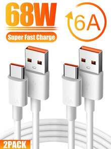 升级版 6A Lightning 快速充电 Type-C 线缆，Android 智能快速充电芯片，自动电流自适应，快速充电而不损坏您的设备；二合一充电和数据传输，内置安全电阻，全程温度控制，防止过热并更好地保护您的设备；高强度 TPE 材质，抗断裂、抗弯曲；兼容华为手机/平板电脑和其他 Type-C 设备。 - 白色3pcs1米 - 查看 12