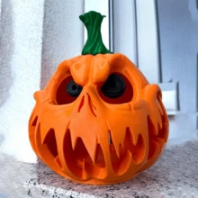 Halloween Jack O Lantern Artificial Pumpkin Light LED Pumpkin Lantern Decorative Halloween Prop For Garden Patio Front Door Decor 8inch - Orange - View 5