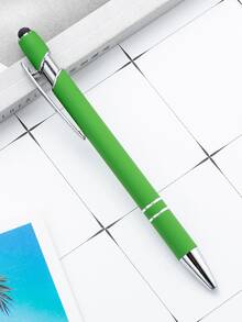 50pcs Customized Text/Logo Luxury Aluminum Barrel Retractable Stylus Striped Ballpoint Pen, Engraved Inspirational Text, Personalized Wedding/Employee/Teacher/Student/Coworker/Halloween Gift,Office Decor,Diy ,Bulk Customization - 多色/圈筆 - 查看 128