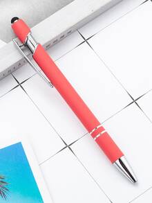 50pcs Customized Text/Logo Luxury Aluminum Barrel Retractable Stylus Striped Ballpoint Pen, Engraved Inspirational Text, Personalized Wedding/Employee/Teacher/Student/Coworker/Halloween Gift,Office Decor,Diy ,Bulk Customization - 多色/圈筆 - 查看 91