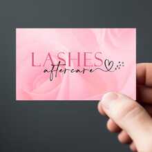 50 张粉色睫毛后期护理卡 | 专业睫毛延长和护理技巧，哑光效果，3.5 英寸 X 2.1 英寸 - 非常适合 Amazing Lashes Studio - Lash Aftercare Cards - 查看 3