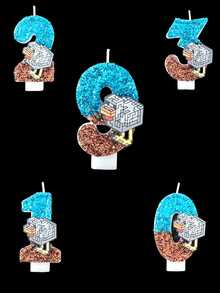 Minecraft Une collection commémorative de poulets tropicaux de Minecraft, bougies d'anniversaire numériques de poulet tropical DIY - faites de cire dégradée, bougies numériques de luxe créant une atmosphère festive, en forme de chiffres, convenant aux célébrations de fêtes, aux fêtes, à la décoration de cupcakes et de gâteaux.