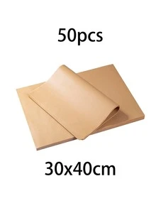 50pcs Pre-Cut Non-Stick Parchment Paper, Unbleached Baking, Grilling, Frying And Steaming Paper, Suitable For Most Oven Trays, Family Dinner Supplies, Christmas Party Supplies