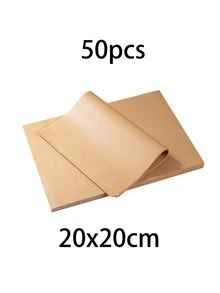 50pcs Pre-Cut Non-Stick Parchment Paper, Unbleached Baking, Grilling, Frying And Steaming Paper, Suitable For Most Oven Trays, Family Dinner Supplies, Christmas Party Supplies