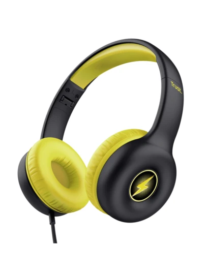 Audifonos premium para niños trust nouna negros / amarillos