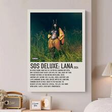 Framed 2D Canvas Modern Wall Art 1pc Album Cover Poster - SOS Deluxe - Beige Minimalist Music Art Print - Large Canvas Wall Decor For Living Room, Office, For Man Cave, Fan Gift - Modern Music Poster, Music Wall Art, Home Decoration, Stylish Typography, Premium Artwork, Home Decorators,  Flat, Perfect For Room Decor - Framed(框架) - 查看 4