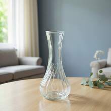 Mini Vaso de Vidro 15cm Design Espiral Decorativo Sala Casamento - Transparente - Visão 2