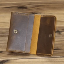 Genuine Leather Men's Card Holder Driving License Wallet Credit/Bank Card Case Coin Purse Vintage Mini Wallet For Men Money Wallet Purse Wallet Coin Wallet