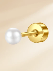 1 pieza Pendientes de acero inoxidable con forma de corazón y luna de 20G para mujeres para decoración diaria, pendientes de rosca de oro y plata, pendientes de cartílago, hélix y trágus