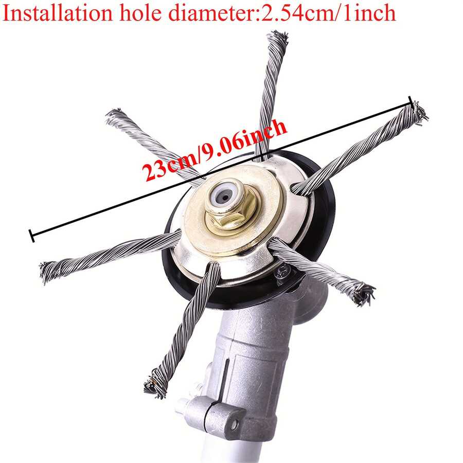 [Indestructible Strimmer Head] Indestructible Grass Petrol Strimmer Head, 24.5mm Knotted Wire Brush For Lawn Mower Cutter Attachment Replacement Tool