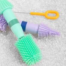 KUNT 1 Set Portable Newborn Baby Bottle Brush Storage Box Kit, Baby Nipple Brush Draining Rack Travel Accessories - Multicolor - View 5