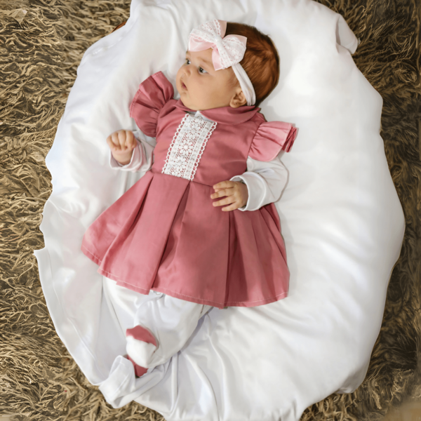 Saída De Maternidade Coleção Antonela Rose Perfeita 04 Peças