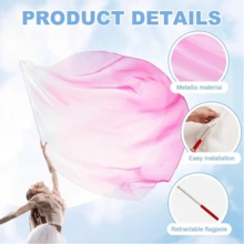 Dance Flag, Worship Flag, Honor Guard Flag, Church Worship Dance Flag With Retractable Pole, Outdoor Flag - Multicolor - View 3