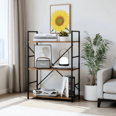 ラック オープンシェルフ 3段 棚 収納 幅58×奥行23×高さ80cm ディスプレイ オープンラック 収納棚 キッチンラック 木製ラック 飾り棚 本棚 大容量 寝室 組立簡単