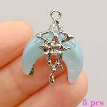 12pcs Charm Pendant Beads, Y2K Style Butterfly, Cloud, Star, Sun, Heart, Moon, Crown Charms For DIY Jewelry Making, Necklace, Earrings, Bracelet, Keychain Accessories, Perfect Gift And Daily Wear - Multicolor - View 4