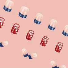 96 Pieces 4-Pack French Colored Smiling Face, Cute And Niche Sweet And Cool Style, Sparkling Diamond Gold, Pentagram Short 24 Piece Wearable Nail Patch, DIY Nail Art Removable 5-Minute Wearable Nail Art,Shine On,Nails>Square - 96 CÁI - Xem 4