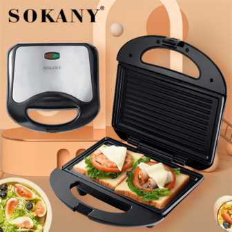  SOKANY 102, Household Multi-Function Sandwich Maker, Frying And Roasting Machine, Press Roasting Machine, Breakfast Machine.High-Power, With Indicator Light, 1 Whole Baking Tray, Double-Sided Constant Temperature Heating, Anti-Stick, Easy To Clean, Heat-Proof Handle.Very Suitable For Homemade Sandwiches, Fried Eggs, Fried Steaks, Etc.Kitchen Tools
