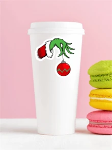 Adesivo de rabiscos de mão com 2 peças | Adesivo para presentes de Natal | Decore e personalize laptops, garrafas de água e muito mais