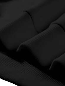 女式休闲宽松黑色圆领运动衫，字母和心形印花，宽松套头衫，适合秋季穿着