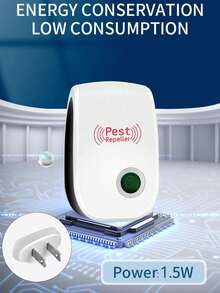 1/2/4/6pcs US Plug (110-127V) Ultrasonic Smart Frequency Pest Repeller, Physical Pest Control, Silent Operation, Repels Various Insects, Suitable For Home, Kitchen, Office, Hotel, Warehouse, Effective Indoor Pest & Mosquito Elimination - View 11