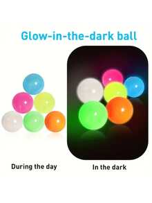 1/2/4/6pcs Glow In The Dark Ceiling Balls , Ball Glowing Ball Sticky Wall Balls Bulk Sticky Glow Balls