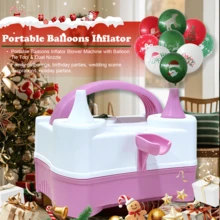 AOYI مضخة بالون كهربائية محمولة ذات فوهتين ومقطع، نافخ بالون كهربائي موفر للوقت، مناسب لديكورات الحفلات والتجمعات، مناسب كهدايا تخرج وحفلات عزوبية وتخرج وعودة الضيوف في الأعراس وديكورات هالوين وعيد الميلاد وديكورات الزفاف وديكورات الغرف