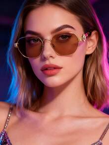 Gafas poligonales de moda para mujer, gafas con estampado de leopardo retro, gafas de estilo callejero para mujer, accesorio de vestir elegante de alta gama