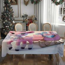 1/20 pezzi Tovaglia natalizia, motivo classico e carino di cervi rosa che tirano un carro con regali di Natale, tema felice, decorazione atmosfera natalizia, perfetta per studio, cucina, camera da letto, decorazione domestica, picnic all'aperto, decorazione per una casa felice