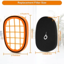 6 Filters For SpeedPro Max Aqua Battery Vacuum Cleaner, FC5005/01 Replacement Filter + Cleaning Brush For FC6812 FC6823 FC6901-6904 XC7042/01 XC8045/01 XC8147/01