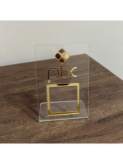 Placa Pix Display Mesa Balcão PIX PagamentoS Comércio Acrílico Consultório Escritório Estabelecimento