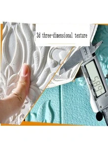 20pcs European Floral 3D Vinyl Wall Stickers - Peel And Stick, Self-Adhesive Panels For Living Room, Bathroom, Kitchen, Bedroom Decor, White Embossed Design, Easy To Install, Adds Elegance To Home Walls, Wall Stickers Home Decor