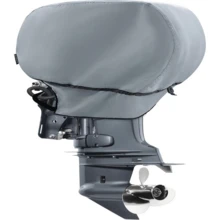 STEECA Waterproof Outboard Motor Cover 600D Fade Resistant Boat Engine Hood Cowling Cover Fits Motor 115-225 HP, Grey - ColorA - 查看 1