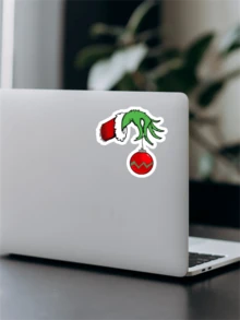 Adesivo de rabiscos de mão com 2 peças | Adesivo para presentes de Natal | Decore e personalize laptops, garrafas de água e muito mais