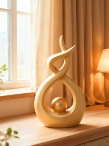 قطعة ديكور منزلي تحفة فنية حديثة تمثال خزفي ديكور طاولة غرفة الطعام وغرفة المعيشة والمكتب (ذهبي، كبير)