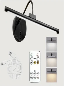 1pc Wireless Mirror Front Light, Adjustable Brightness Gallery Light, With Remote Control, USB Rechargeable, Three Color Temperature Adjustment, Can Be Timed, Used For Bathroom, Kitchen, Living Room, Bedroom (1800mAh) - USB - View 13