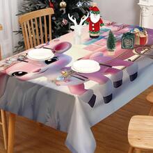 1/20 pezzi Tovaglia natalizia, motivo classico e carino di cervi rosa che tirano un carro con regali di Natale, tema felice, decorazione atmosfera natalizia, perfetta per studio, cucina, camera da letto, decorazione domestica, picnic all'aperto, decorazione per una casa felice