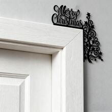 Cartel de esquina para puerta de Navidad, Adorno superior de árbol de Navidad de metal para puerta, Decoración para puerta de Navidad, Adorno para puerta de Navidad, Decoración de pared para el hogar, Decoraciones navideñas, Toque perfecto de decoración navideña para cualquier habitación, Adorno superior para puerta de Navidad, Regalo de Navidad, Decoración navideña de muñeco de nieve para puerta y hogar, Decoración de Navidad